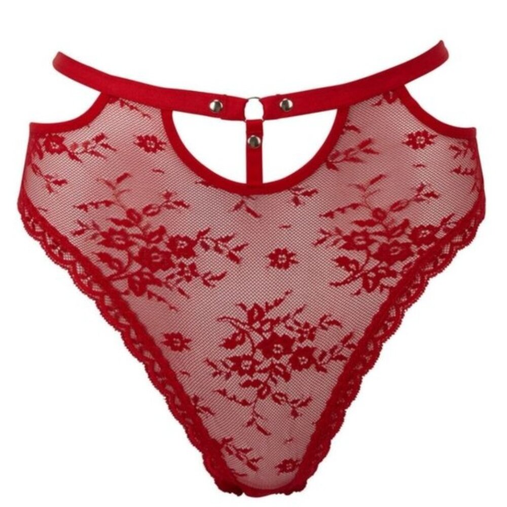 Killstar ✦ Sheer Evil Red Lace Panty ✦ Gothic Mesh Floral Briefs NWT Deadstock